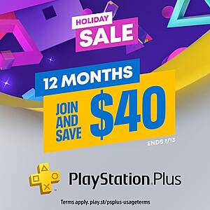 PlayStation Plus annual up to 40% off - $79.99