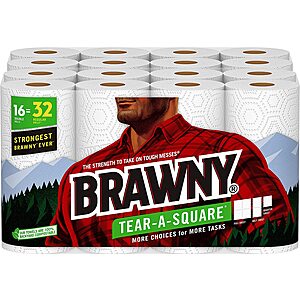 16-Count 2-Ply Brawny Tear-A-Square Double-Roll Paper Towels $19.80 w/ S&S + Free Shipping w/ Prime or on $25+