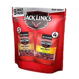 9-Count 1.25-Oz Jack Link's Beef Jerky Variety Pack On the Go Snacks (Original & Teriyaki) $9.54, More w/ S&S + Free Shipping w/ Prime or on $35+