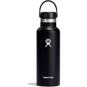 18-Oz Hydro Flask Stainless Steel Insulated Standard Mouth Water Bottle w/ Flex Cap (Black) $17.52 + Free Shipping w/ Prime or on $35+