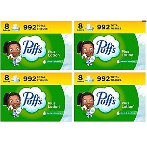 8-Pack 124-Sheet Puffs Plus Lotion Facial Tissues 4 for $36.28 ($9.07 each 8-Pack) w/ S&S + Free Shipping