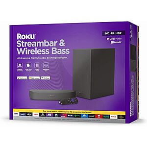 $149.99: Roku Streambar & Roku Wireless Bass