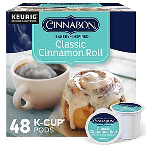 48-Count Cinnabon Classic Cinnamon Roll K-Cup Pods $19 w/ S&S + Free Shipping w/ Prime or on $35+