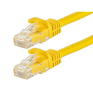 20' Monoprice Cat5e UTP 24AWG 350MHz Flexboot Series Ethernet Cable (Yellow) $1.40 Free S/H Orders $39+