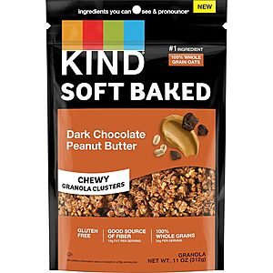 KIND Soft Baked Granola, Dark Chocolate Peanut Butter, 11 oz bag $3.52