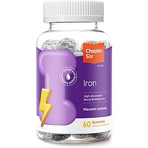 60-Count Chapter Six Iron Gummies Dietary Supplement (Grape flavored, 10mg) $4 w/ Subscribe & Save