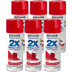 6-pk 12-oz Rust-Oleum Painter's Touch 2X Ultra Cover Spray Paint (Various) $23