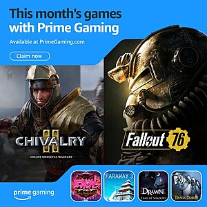 Amazon Prime Members (PC / Xbox Digital Downloads): Chivalry 2, Fallout 76 Free & More