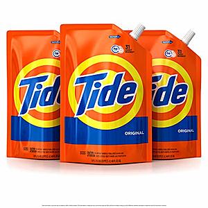3-Pack 48oz Tide Liquid HE Laundry Detergent Pouches (Original Scent) $13.10 w/ S&S + Free S/H