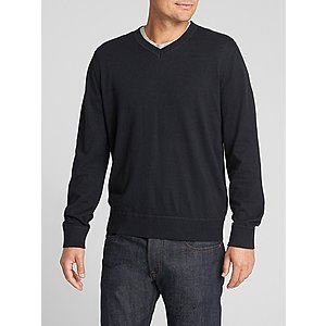 Gap Factory Up to 70% Off Sale + Extra 30% Off: Men's V-Neck Sweater $7.70 & More + Free S&H Orders $50+