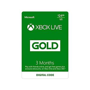 Xbox LIVE 3 Month Gold Membership US (Digital Code) @newegg $12.99