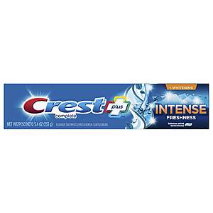 5.4oz Crest Intense Freshness Complete Whitening Toothpaste 2 for $1 & More + Free Store Pickup