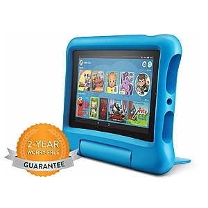 Fire 7 Kids Edition Tablet, 7&amp;amp;quot; Display, 16 GB, Blue Kid-Proof Case $59.99