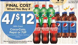 Kroger 12/28 6-Pack 16.9-Oz Pepsi, Diet Pepsi, Mountain Dew or Diet Mountain Dew Beverages 4 for $7.00 AC
