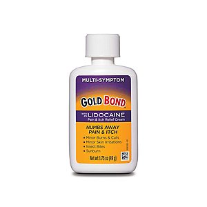 Gold Bond Pain & Itch Relief Cream with Lidocaine, 1.75 Ounces FSA Eligible $3.71 after Coupons & S&S Discounts Amazon Prime Members