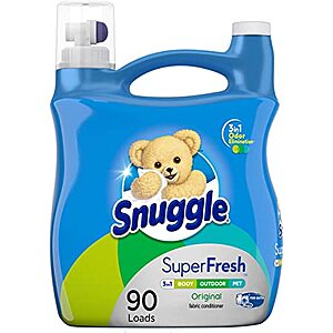 Snuggle Plus Super Fresh Liquid Fabric Softener with Odor Eliminating Technology, 95 Fluid Ounces $5.1