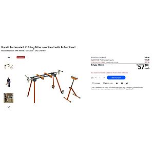 Miter Saw stands Home Depot and Menards Bora Deal ($44.49 and $57.84)