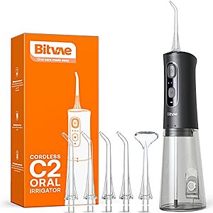 300ML Bitvae Cordless Water Dental Flosser w/ 6 Tips & USB Charging (Black) $21 + Free Shipping