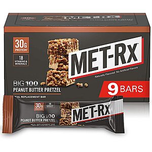 9-Pack MET-Rx Big 100 Colossal Protein Bars (Peanut Butter Pretzel) $16.65 w/ Subscribe & Save