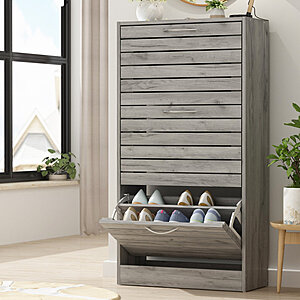 42" Loon Peak 3 Cabinet Shoe Storage for 10-12 Pairs: Light Brown $75.59, Light Gray $81 + Free Shipping