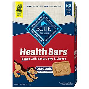 56-Oz Blue Buffalo - Bacon, Egg & Cheese Health Bars Natural Crunchy Dog Treat Biscuits $11.85 w/ S&S + Free Shipping w/ Prime or on $35+