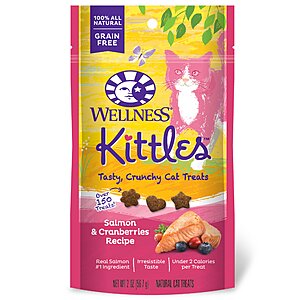 2-Oz Wellness Kittles Crunchy Natural Grain Free Cat Treats (Salmon & Cranberry) $1.65 w/ S&S + Free Shipping w/ Prime or on $35+
