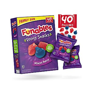 40-Count .08-Oz Funables Fruity Fruit Flavored Snacks (Mixed Berry) $6.15 (.15c Ea) w/S&S + Free Shipping w/ Prime or on $35+