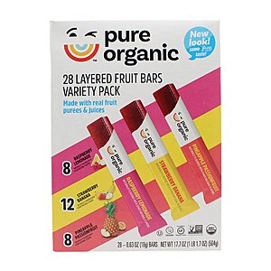 28-Count Pure Organic Layered Fruit Bars Variety Pack $11.99 (.43c Ea) + Free Shipping w/ Prime or on $35+