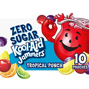 10-Count Kool-Aid Zero Sugar Jammers Tropical Punch Flavored Juice Drink $1.90 (.19c Ea) w/ S&S + Free Shipping w/ Prime or on $35+