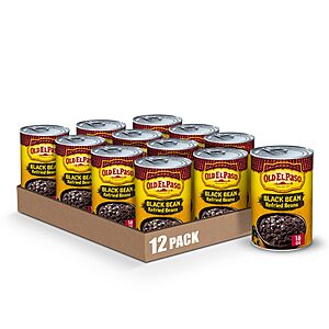 12-Pack 16-Oz Old El Paso Black Bean Refried Beans $13.10 ($1.09 Ea) w/ S&S + Free Shipping w/ Prime or on orders 35+