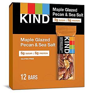 KIND Bars, Maple Glazed Pecan & Sea Salt, Gluten Free, Low Glycemic Index, 1.4oz, 12 Count~$7.56 @ Amazon~Free Prime Shipping!