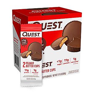 Quest Nutrition High Protein Low Carb, Gluten Free, Keto Friendly, Peanut Butter Cups, 12 Count (Pack of 1) (total- 17.76 Ounce)~$16.89 @ Amazon~Free Prime Shipping!