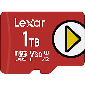 Lexar Memory Products: 1TB PLAY microSDXC UHS-I Memory Card $64.95
