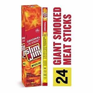 24-Pack 0.97oz Slim Jim Giant Smoked Meat Stick (Original) $12.10 w/ S&S + Free S&H
