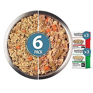 JustFoodForDogs Pantry Fresh Wet Dog Food Variety Pack, Complete Meal or Dog Food Topper, Beef & Chicken Human Grade Dog Food Recipes - 12.5 oz (Pack of 6) - $25.07