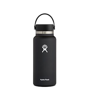 $17.82: Hydro Flask Stainless Steel Wide Mouth Water Bottle with Flex Cap and Double-Wall Vacuum Insulation