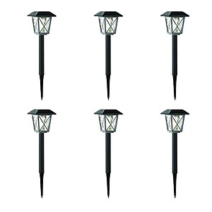 Home Depot: Hampton Bay Oakleigh 16 Lumens 2-Tone Black and Grey LED Outdoor Solar Landscape Path Light Set with Vintage Bulb (6-Pack) $9.97 YMMV