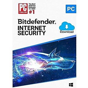 2-Year Bitdefender Internet Security 2024 (3 PCs, Digital Download) $20