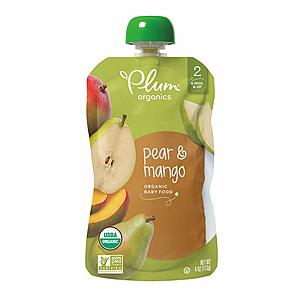 Plum Organics Stage 2, Organic Baby Food, Pear and Mango, 4 ounce pouches (Pack of 12) $8.45