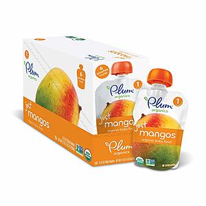 Plum Organics Stage 1, Organic Baby Food, Just Mangos, 3.5 ounce pouch (Pack of 12) $9.49