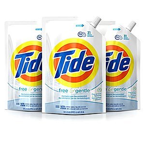 Tide Liquid Laundry Detergent Smart Pouch(Pack of three 48 oz. pouches, 93 loads) $14.09