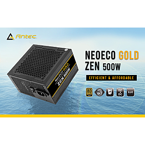 Antec NeoECO Zen Series 500W 80+ Gold Non-Modular Power Supply 56+FS YMMV
