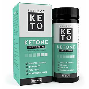 Perfect Keto Ketone Testing Strips: 100 Urinalysis Tester Strips $1.25