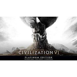 PCDD: Civilization VI Platinum Edition (and all Expansions) 72% off plus -$5 promo  $22.99