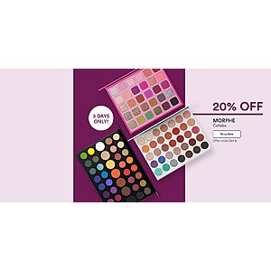 20% Off Select Morphe Collabs at Ulta Beauty - Jeffree Star, Jaclyn Hill and James Charles Palettes Included