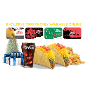 $100 Del Taco Gift Card + 8 Coupons for Free Small Size Combo Meals $100 & More + Free S&H