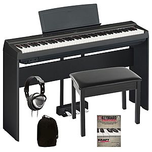 Yamaha P-125 Digital Piano - Black COMPLETE HOME BUNDLE - $674.97 AC - kraftmusic via eBay