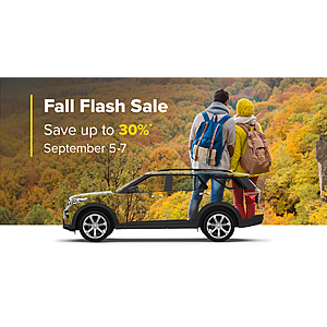 Hertz Rent A Car Fall Flash Sale Up To 30% Off Pay Now Base Rates - Book by September 7, 2023