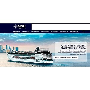 MSC Cruises Celebrates New Homeport in Tampa FL - 7 Night Cruises Starting from $299 PP Based on Dbl Occ
