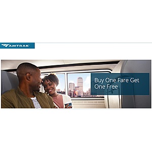 Amtrak: Select Train Fares (Coach): Buy One Ticket, Get One Free (Travel Mar 9-Aug 30)